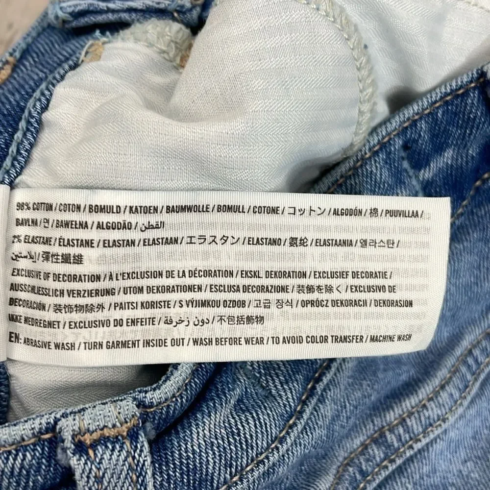 Y2K Hollister Denim Distressed Mini Skirt Jean size 00